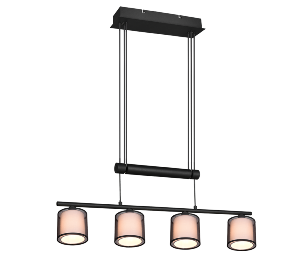 Κρεμαστό Φωτιστικό Trio Lighting BURTON  4x E14 Μαύρο Ματ Μεταλλικό   - 311400432