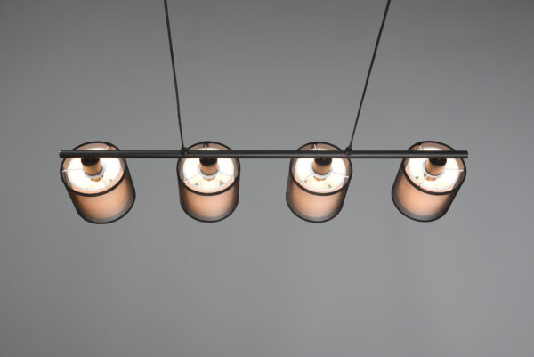 Κρεμαστό Φωτιστικό Trio Lighting BURTON  4x E14 Μαύρο Ματ Μεταλλικό   – 311400432