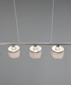 Κρεμαστό Φωτιστικό Ράγα Trio Lighting 5x E14 Χρώματος Χρώμιο με Γκρι Αμπαζουρ – 311600506