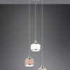 Κρεμαστό Φωτιστικό Ροζέτα KAPRUN Trio Lighting 3x E14 Νίκελ με Λευκό-Γκρι-Καφέ Αμπαζουρ – 311630306