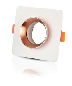 Γύψινη Βάση GU10 – MR16 V-TAC Χωνευτή Τετράγωνη Χάλκινο-Λευκό – 3117