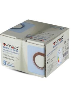 Γύψινη Βάση GU10 – MR16 V-TAC Χωνευτή Τετράγωνη Χάλκινο-Λευκό – 3117