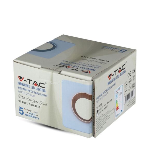 Γύψινη Βάση GU10 – MR16 V-TAC Χωνευτή Τετράγωνη Χάλκινο-Λευκό – 3117