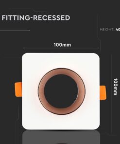 Γύψινη Βάση GU10 – MR16 V-TAC Χωνευτή Τετράγωνη Χάλκινο-Λευκό – 3117