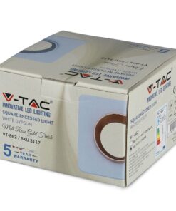 Γύψινη Βάση GU10 – MR16 V-TAC Χωνευτή Τετράγωνη Χρώμιο-Λευκό – 3119