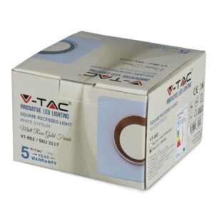 Γύψινη Βάση GU10 – MR16 V-TAC Χωνευτή Τετράγωνη Χρώμιο-Λευκό – 3119