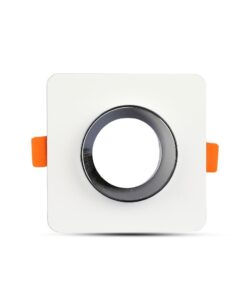 Γύψινη Βάση GU10 – MR16 V-TAC Χωνευτή Τετράγωνη Χρώμιο-Λευκό – 3119