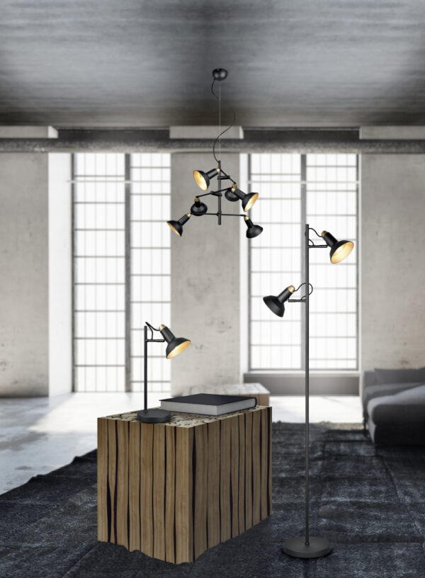 Κρεμαστό Φωτιστικό Trio Lighting ROXIE 6x E14 Μαύρο Ματ Μεταλλικό, Περιστρεφόμενο – 311900632