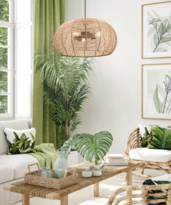 Κρεμαστό Φωτιστικό Trio Lighting INGA 1x E27 Φυσικό Rattan – 312200136