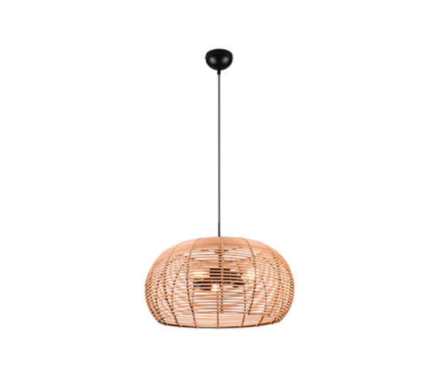 Κρεμαστό Φωτιστικό Trio Lighting INGA  3x E27 Φυσικό Rattan   - 312200336