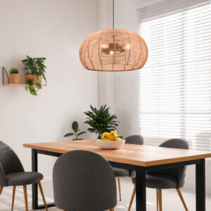 Κρεμαστό Φωτιστικό Trio Lighting INGA  3x E27 Φυσικό Rattan   – 312200336
