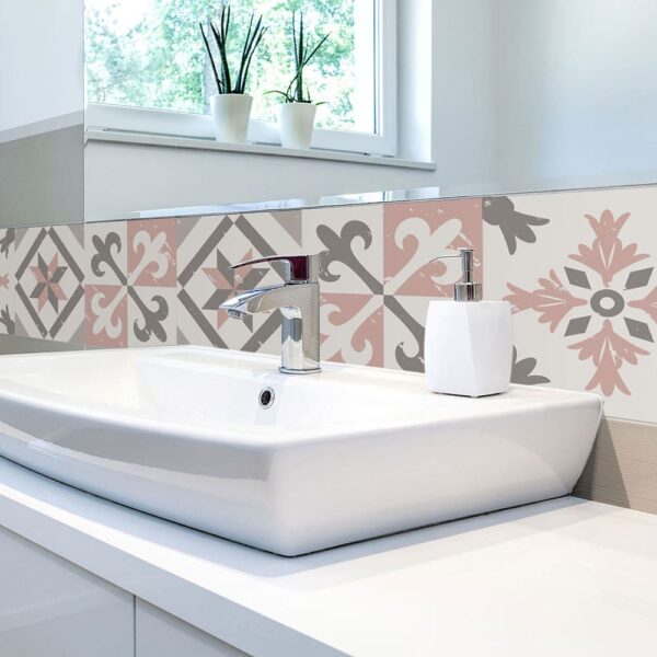 Tile Cover Pink πλακάκια διακόσμησης τοίχων κουζίνας και μπάνιου Ango – 31224