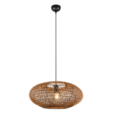 Κρεμαστό Φωτιστικό Trio Lighting E27 Sisal & Μαύρο Ματ – 312300136