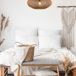 Κρεμαστό Φωτιστικό Trio Lighting E27  Sisal & Μαύρο Ματ – 312300136