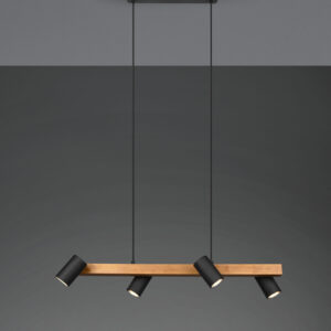 Κρεμαστό Φωτιστικό Trio Lighting MARLEY  4x GU10 Μαύρο Ματ Μεταλλικό   – 312490432