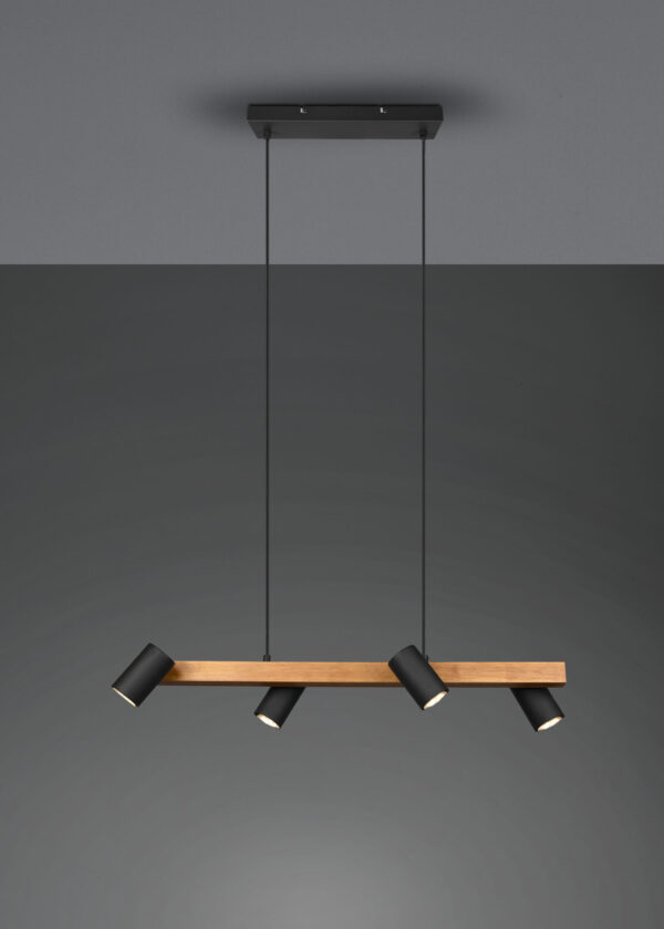 Κρεμαστό Φωτιστικό Trio Lighting MARLEY  4x GU10 Μαύρο Ματ Μεταλλικό   – 312490432