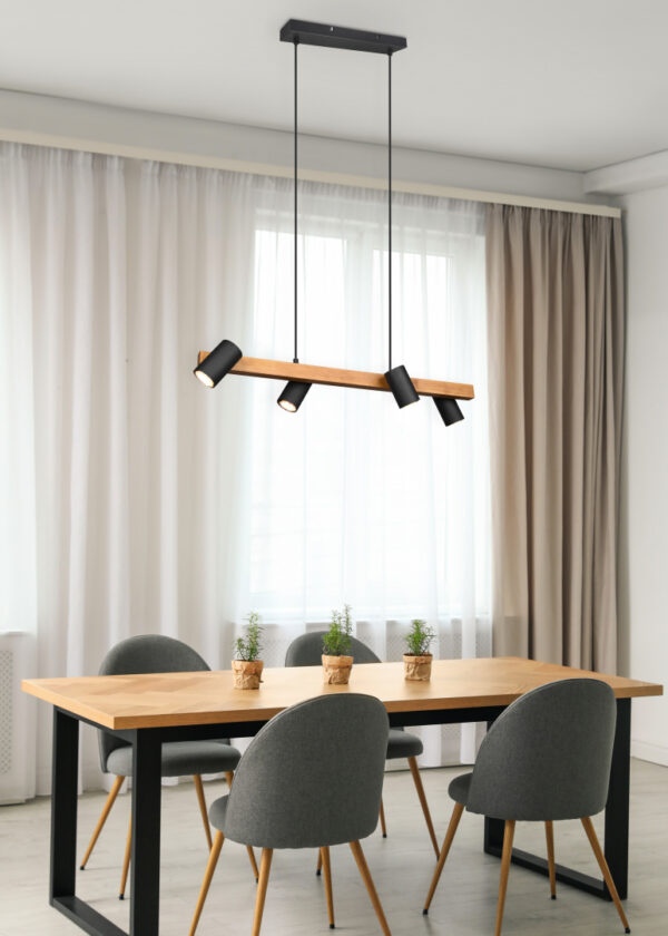 Κρεμαστό Φωτιστικό Trio Lighting MARLEY  4x GU10 Μαύρο Ματ Μεταλλικό   – 312490432