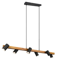 Κρεμαστό Φωτιστικό Trio Lighting MARLEY 6x GU10 Μαύρο Ματ Μεταλλικό – 312490632