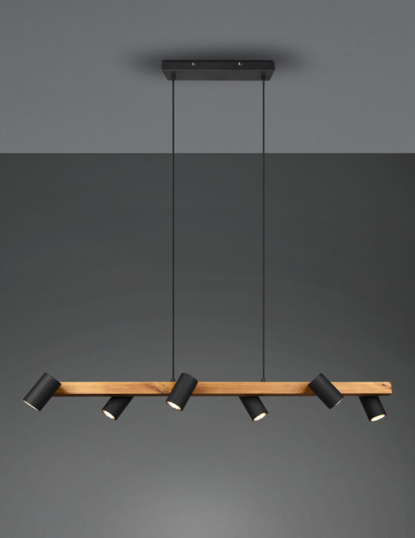 Κρεμαστό Φωτιστικό Trio Lighting MARLEY  6x GU10 Μαύρο Ματ Μεταλλικό   – 312490632