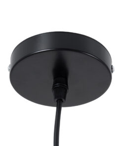 GloboStar® CALYPSO 01334-C Μοντέρνο Κρεμαστό Φωτιστικό Οροφής Μονόφωτο 1 x E27 Μαύρο – Χρυσό Μεταλλικό με Ξύλινη Βάση Καμπάνα Φ25 x Υ40cm