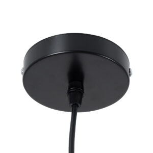 GloboStar® CALYPSO 01334-C Μοντέρνο Κρεμαστό Φωτιστικό Οροφής Μονόφωτο 1 x E27 Μαύρο – Χρυσό Μεταλλικό με Ξύλινη Βάση Καμπάνα Φ25 x Υ40cm