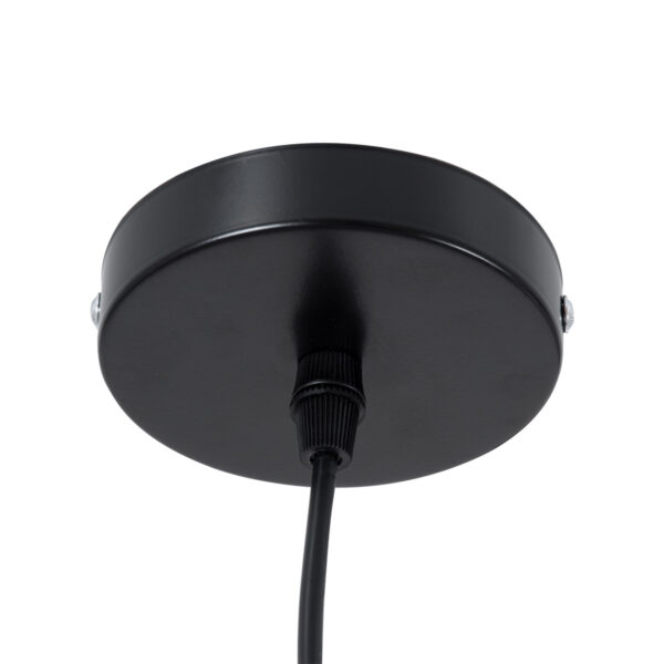 GloboStar® CALYPSO 01334-C Μοντέρνο Κρεμαστό Φωτιστικό Οροφής Μονόφωτο 1 x E27 Μαύρο – Χρυσό Μεταλλικό με Ξύλινη Βάση Καμπάνα Φ25 x Υ40cm