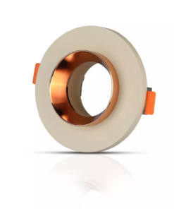 Χωνευτό φωτιστικό Spot GU10 γύψινο στρογγυλό με υπόλευκο & ροζ χαλκός σώμα V-TAC – 3125