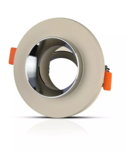 Χωνευτό φωτιστικό Spot GU10 γύψινο στρογγυλό με υπόλευκο & χρώμιο σώμα V-TAC – 3126