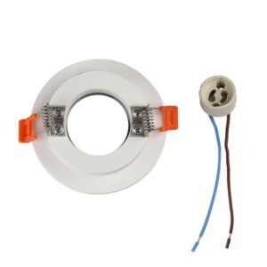 Γύψινη Βάση GU10 – MR16 V-TAC Χωνευτή Στρογγυλή Χρώμιο-Λευκό – 3127