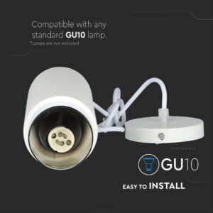 Κρεμαστό φωτιστικό Spot 1xGU10 Γύψινο Λευκού Χρώματος  V-TAC – 3129