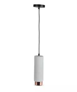 Κρεμαστό φωτιστικό Spot GU10 Γύψινο Στρογγυλό με γκρι & ροζ χαλκό σώμα V-TAC – 3130