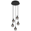 Κρεμαστό Φωτιστικό Trio Lighting MELA  5x E14 Μαύρο Ματ Μεταλλικό   – 313100532
