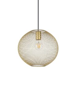 IDEAL LUX Κρεμαστό Φωτιστικό NET 1xE27 Χρυσού Χρώματος – 313771