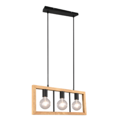 Κρεμαστό Φωτιστικό Trio Lighting 3χE27 Μαύρο Ματ Μεταλλικό – 313800332