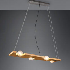 Κρεμαστό Φωτιστικό Trio Lighting TAILOR 4x E27 Φυσικό Ξύλο – 314300430