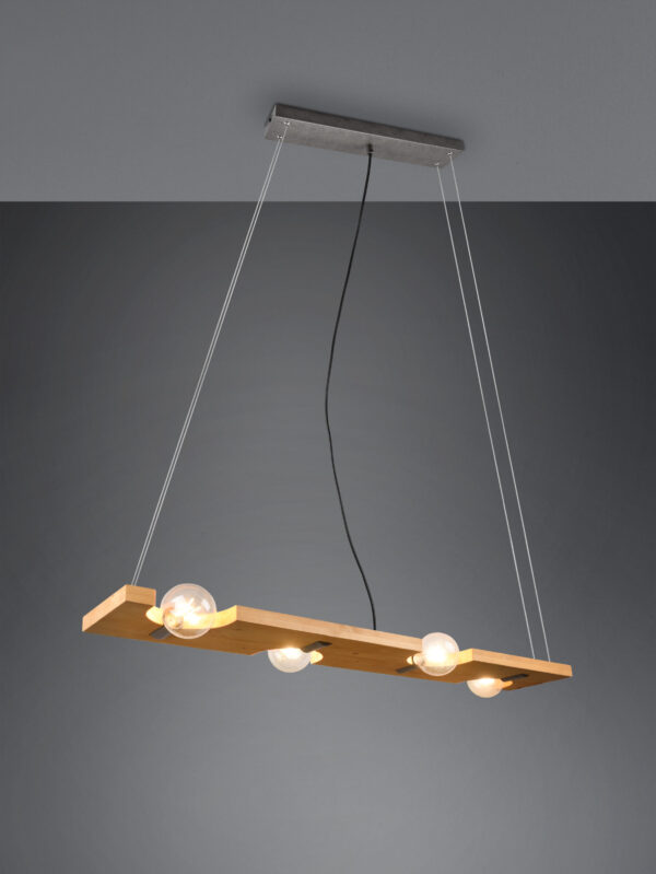 Κρεμαστό Φωτιστικό Trio Lighting TAILOR  4x E27 Φυσικό Ξύλο   - 314300430