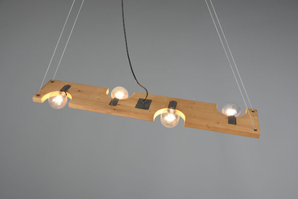 Κρεμαστό Φωτιστικό Trio Lighting TAILOR  4x E27 Φυσικό Ξύλο   – 314300430