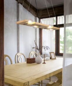 Κρεμαστό Φωτιστικό Trio Lighting TAILOR 4x E27 Φυσικό Ξύλο – 314300430