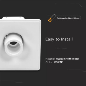 Χωνευτό φωτιστικό Spot GU10 Γύψινο Τετράγωνο με λευκό σώμα κινητό V-TAC – 3144