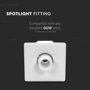 Χωνευτό φωτιστικό Spot GU10 Γύψινο Τετράγωνο με λευκό σώμα κινητό V-TAC – 3144