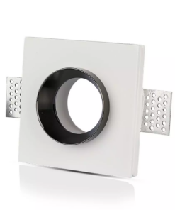Χωνευτό φωτιστικό Spot GU10 Γύψινο Τετράγωνο με λευκό & χρώμιο σώμα V-TAC – 3149