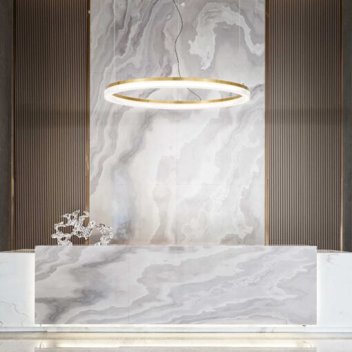IDEAL LUX Κρεμαστό Φωτιστικό CROWN LED 42W 3000K Χρυσού Χρώματος – 314921