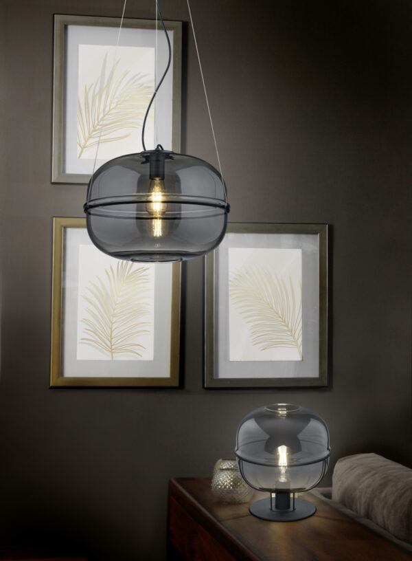 Κρεμαστό Φωτιστικό Trio Lighting LORENA  1x E27 Μαύρο Ματ Μεταλλικό   – 315190132