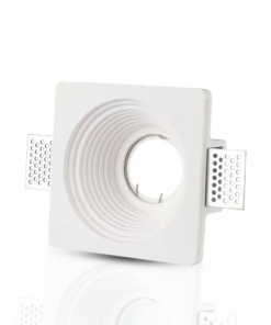 Γύψινο χωνευτό φωτιστικό Spot GU10 Τετράγωνο/στρογγυλό βαθύ κλιμακωτό Λευκό σώμα V-TAC – 3152