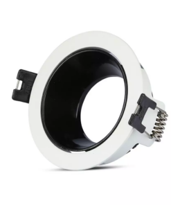 Χωνευτό φωτιστικό Spot GU10 Στρογγυλό Λευκό και μαύρο σώμα κινητό V-TAC – 3153