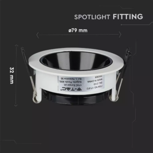 Χωνευτό φωτιστικό Spot GU10 Στρογγυλό Λευκό και μαύρο σώμα κινητό V-TAC – 3153
