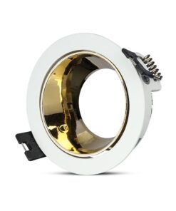 Χωνευτό φωτιστικό Spot GU10 Στρογγυλό Λευκό και χρυσό σώμα κινητό V-TAC – 3154