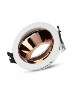Χωνευτό φωτιστικό Spot GU10 Στρογγυλό Λευκό και ροζ χαλκός σώμα κινητό V-TAC – 3155