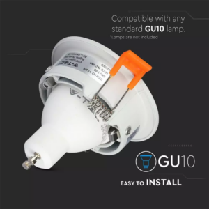 Χωνευτό φωτιστικό Spot GU10 Στρογγυλό Λευκό σώμα V-TAC – 3169