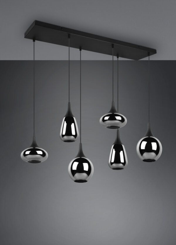 Κρεμαστό Φωτιστικό Trio Lighting LUMINA  6x E14 Μαύρο Ματ Μεταλλικό   – 317000632